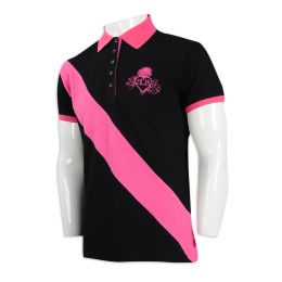 P1072 訂購撞色Polo恤 胸筒 5粒鈕100%棉 澳洲  Polo恤專門店   黑色撞色粉紅色 P1072 訂購撞色Polo恤 胸筒 5粒鈕100%棉 澳洲  Polo恤專門店   黑色撞色粉紅色